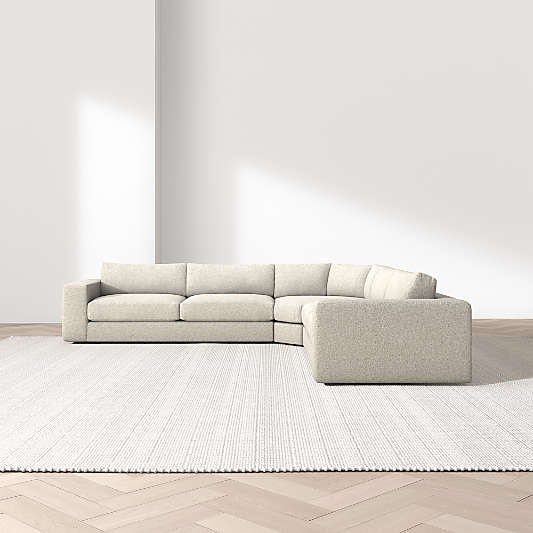 Oceanside Deep Low 3-Piece L-Shaped Wedge Sectional Sofa