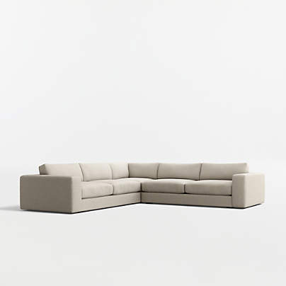 Oceanside Deep Low 3-Piece L-Shaped Sectional Sofa