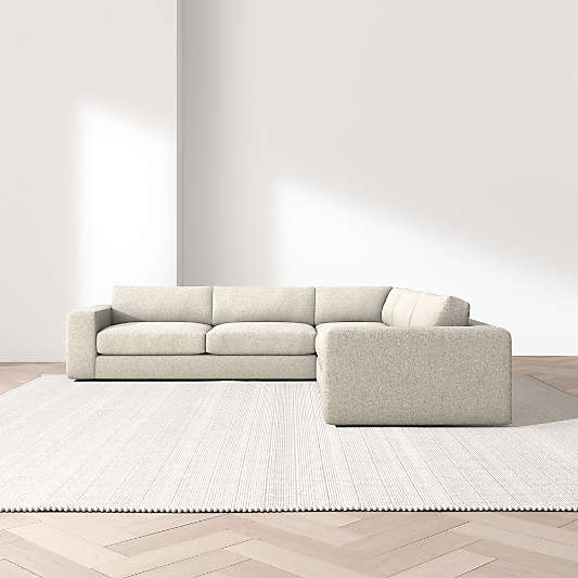 Oceanside Deep Low 3-Piece L-Shaped Sectional Sofa