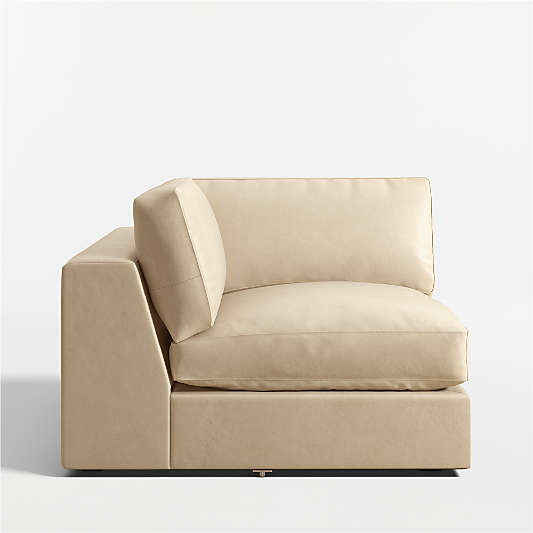 Oceanside Low Leather Deep-Seat Corner Chair Sectional Piece