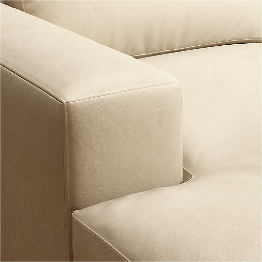 Oceanside Low Leather Deep-Seat Left-Arm Chaise Sectional Piece