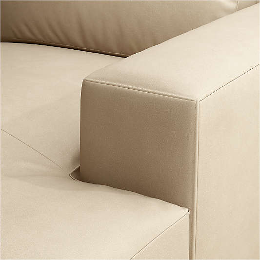 Oceanside Low Leather 2-Piece Deep-Seat Right-Arm Chaise Sectional Sofa