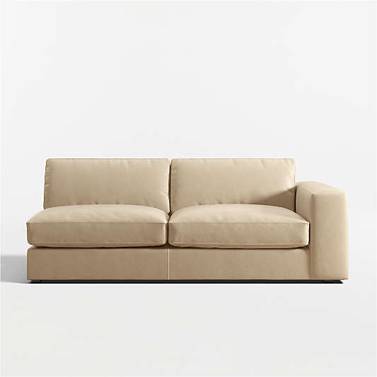 Oceanside Low Leather Deep-Seat Right-Arm Sofa Sectional Piece