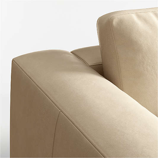 Oceanside Low Leather 3-Piece Deep-Seat L-Shaped Sectional Sofa
