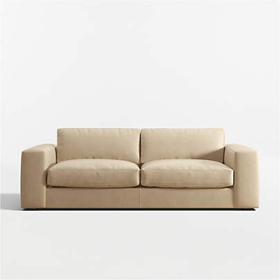 Oceanside Deep Low 89" Leather Sofa
