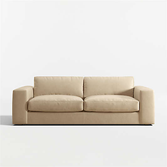 Oceanside 89" Low Leather Deep-Seat Sofa