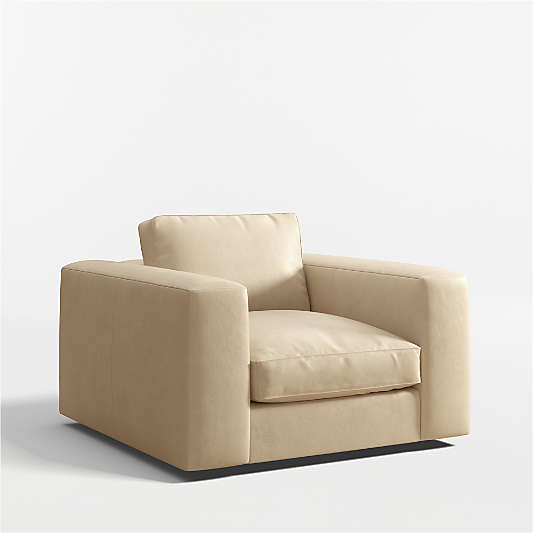 Oceanside 42" Low Leather Deep-Seat Swivel Chair