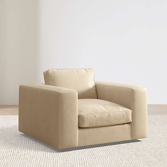 Oceanside Deep Low 42" Leather Swivel Chair