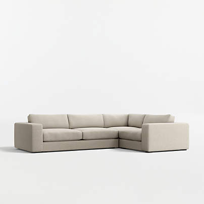 Oceanside Deep Low 3-Piece L-Shaped Sectional Sofa