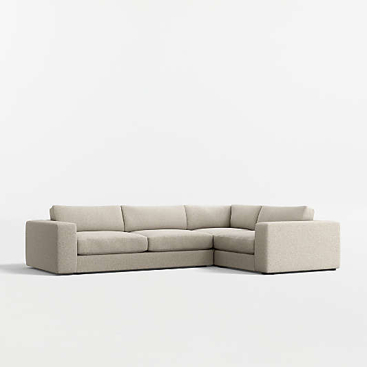 Oceanside Deep Low 3-Piece L-Shaped Sectional Sofa
