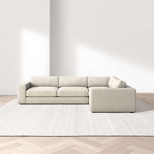 Oceanside Deep Low 3-Piece L-Shaped Sectional Sofa