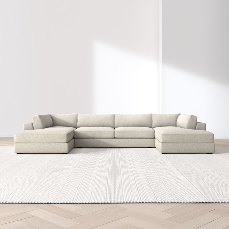 Oceanside Deep Low 3-Piece U-Shaped Sectional Sofa with Double Corner Bumper - image 3 of 12