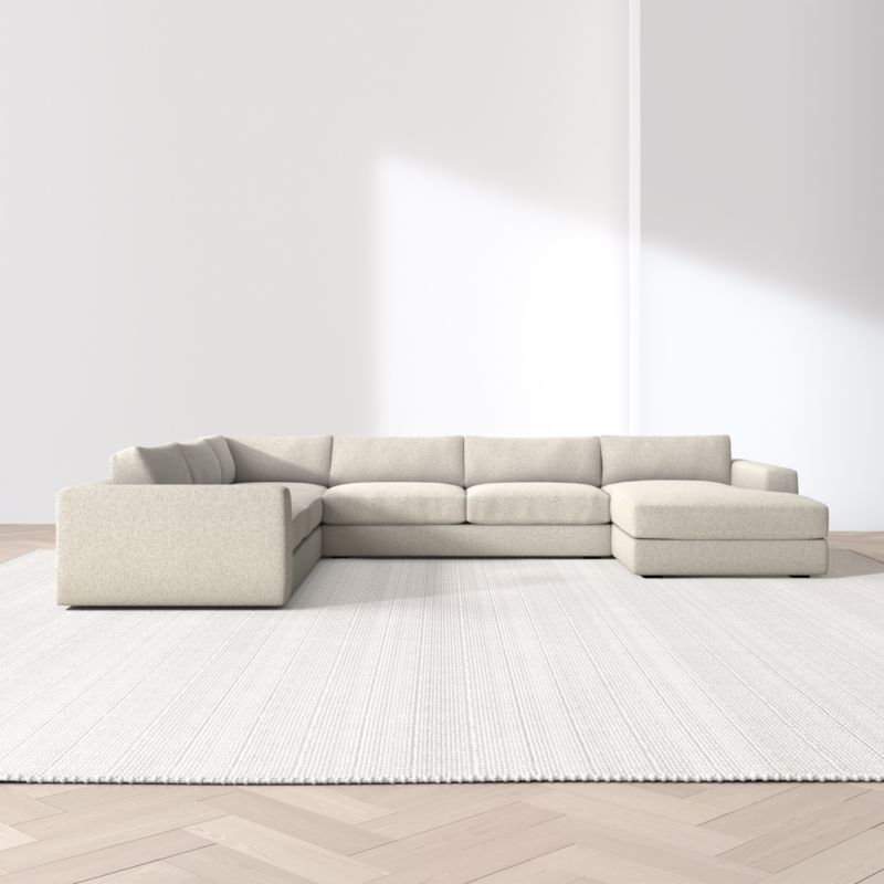Oceanside Deep Low 4-Piece L-Shaped Sectional Sofa with Chaise Lounge - image 4 of 14