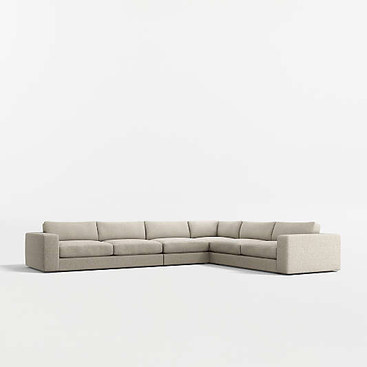 Oceanside Deep Low 4-Piece L-Shaped Sectional Sofa