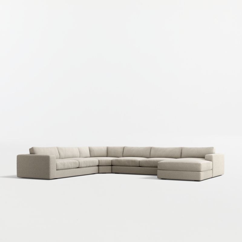 Oceanside Deep Low 4-Piece L-Shaped Wedge Sectional Sofa with Chaise Lounge - image 3 of 10