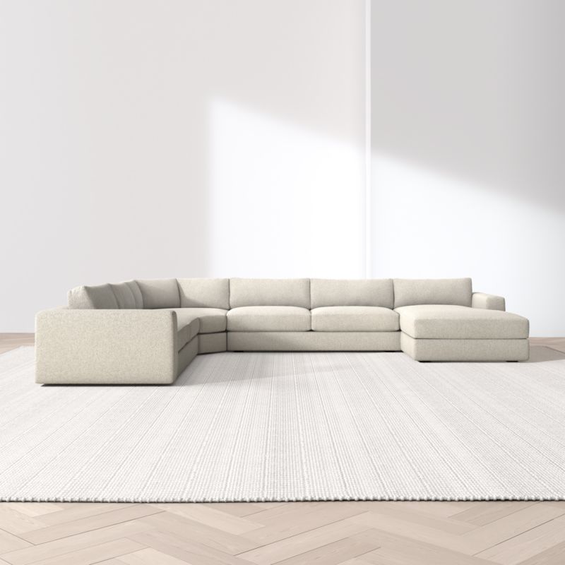 Oceanside Deep Low 4-Piece L-Shaped Wedge Sectional Sofa with Chaise Lounge - image 3 of 13
