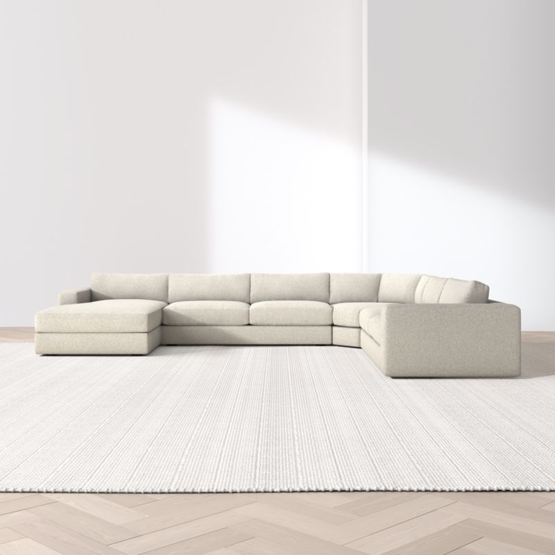 Oceanside Deep Low 4-Piece L-Shaped Wedge Sectional Sofa with Chaise Lounge - image 3 of 12