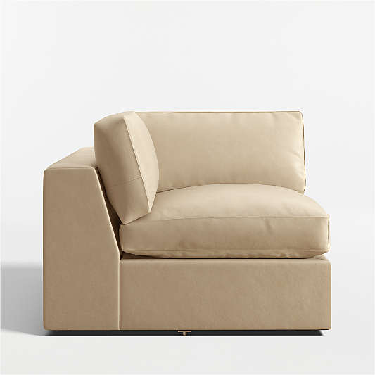 Oceanside Deep Leather Corner Chair Sectional Piece