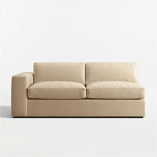 Oceanside Leather Deep-Seat Left-Arm Sofa Sectional Piece