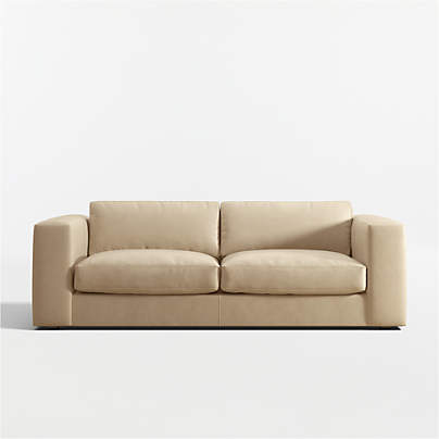 Oceanside 89" Leather Deep-Seat Sofa