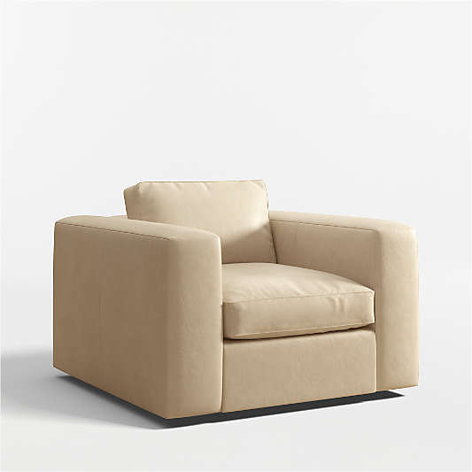 Oceanside 42" Leather Deep-Seat Swivel Chair