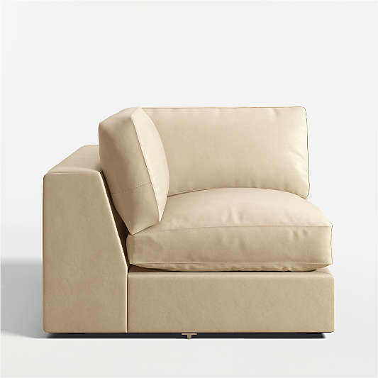 Oceanside Low Leather Corner Chair Sectional Piece