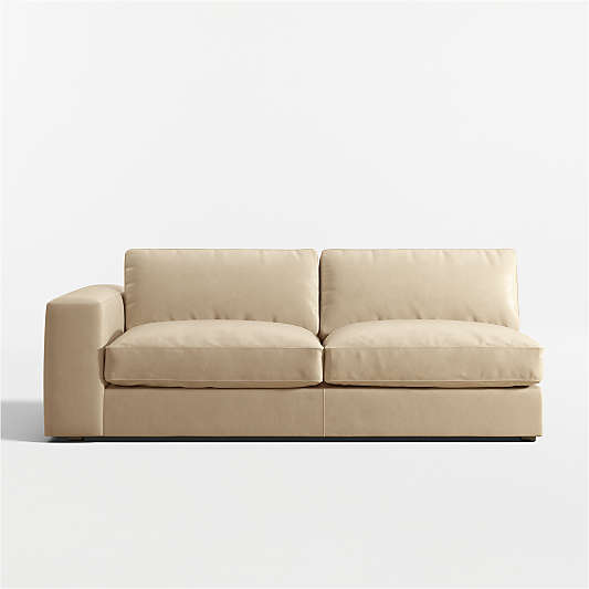 Oceanside Low Leather Left-Arm Sofa Sectional Piece