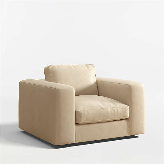 Oceanside 42" Low Leather Wide-Arm Swivel Chair