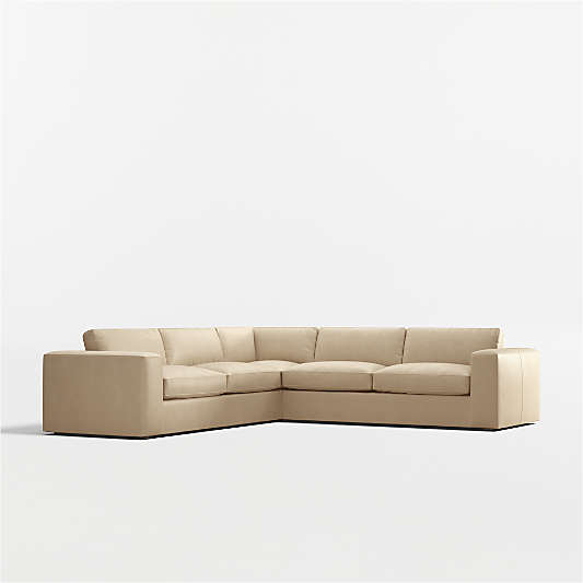 Oceanside Leather 3-Piece L-Shaped Sectional Sofa