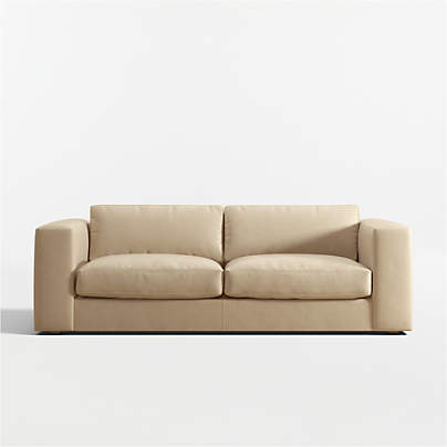 Oceanside 89" Leather Queen Sleeper Sofa with Foam Mattress
