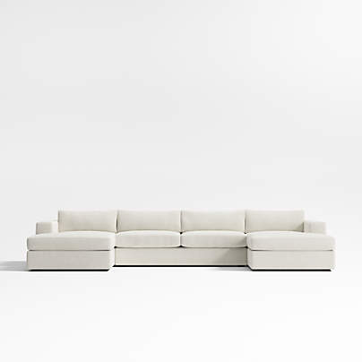 Oceanside 3-Piece U-Shaped Sectional Sofa with Double Chaise Lounge