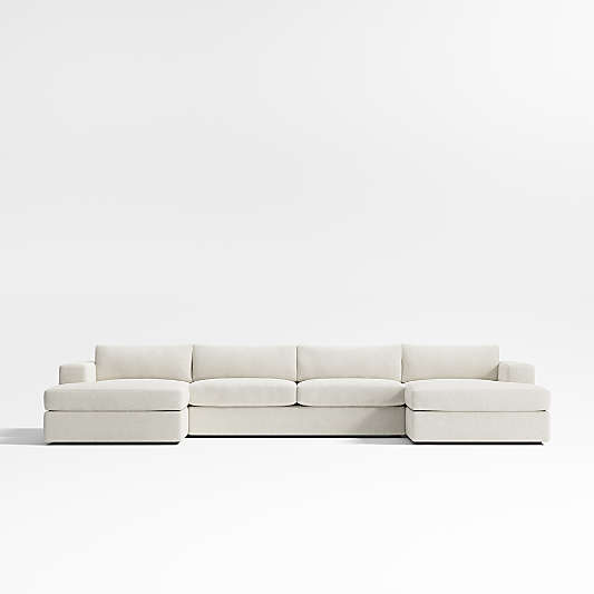 Oceanside 3-Piece U-Shaped Sectional Sofa with Double Chaise Lounge