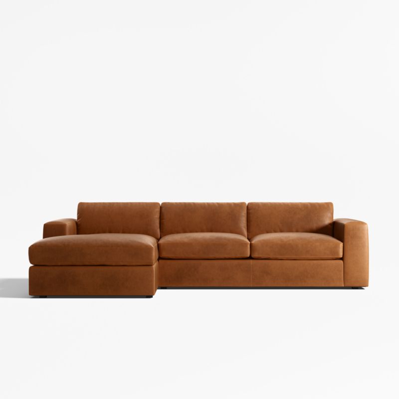 Oceanside Leather 2-Piece Chaise Sectional Sofa - image 1 of 7