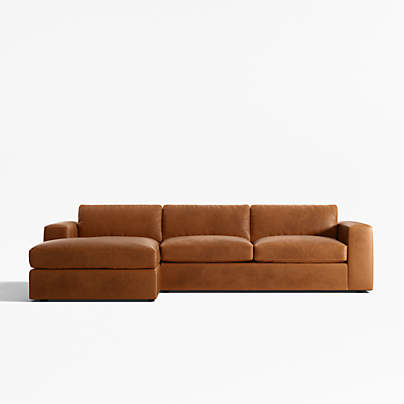 Oceanside Leather 2-Piece Chaise Sectional Sofa