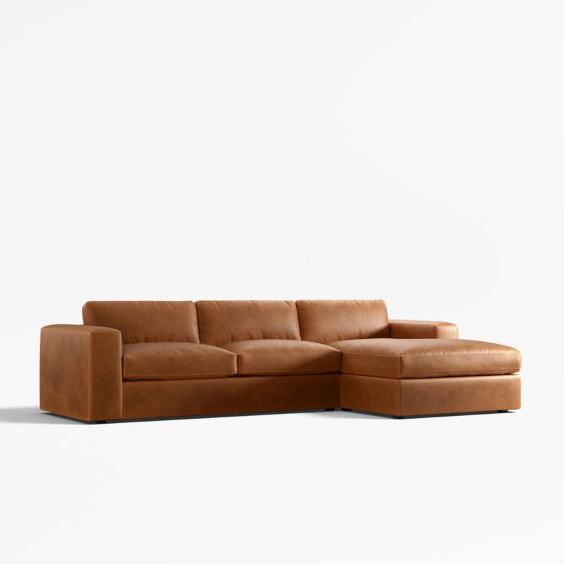 Oceanside Leather 2-Piece Chaise Sectional Sofa - image 3 of 6