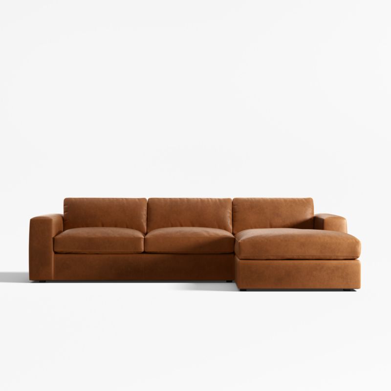 Oceanside Leather 2-Piece Chaise Sectional Sofa - image 1 of 6