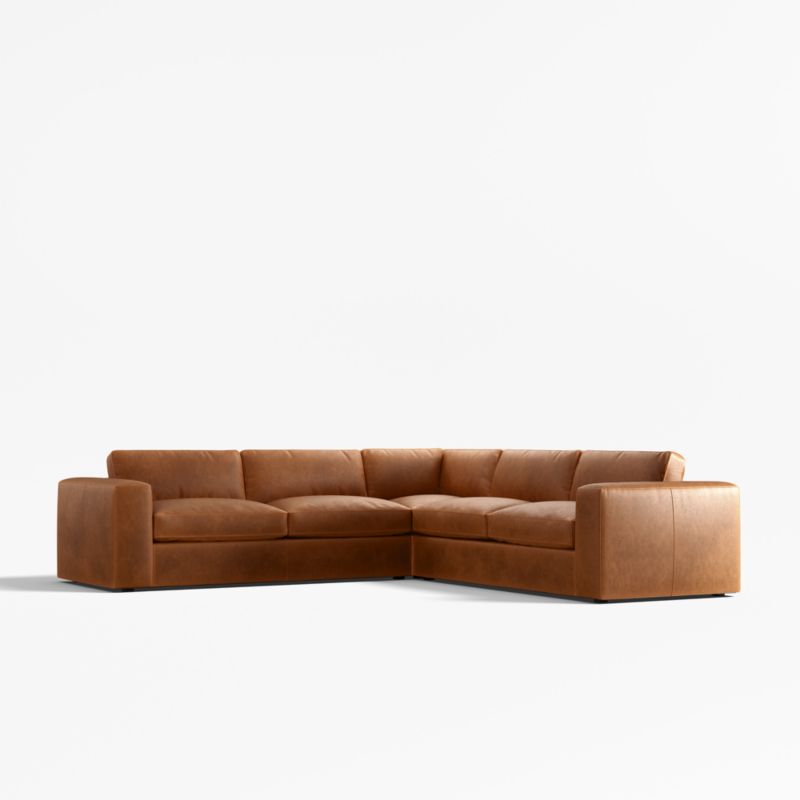 Oceanside Leather 3-Piece L-Shaped Sectional Sofa - image 3 of 6