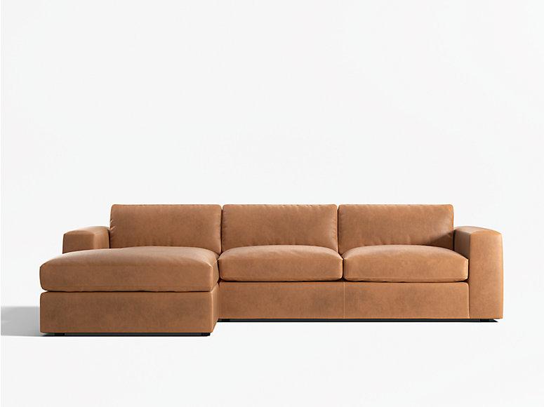 Oceanside Deep Leather Sectional Sofas