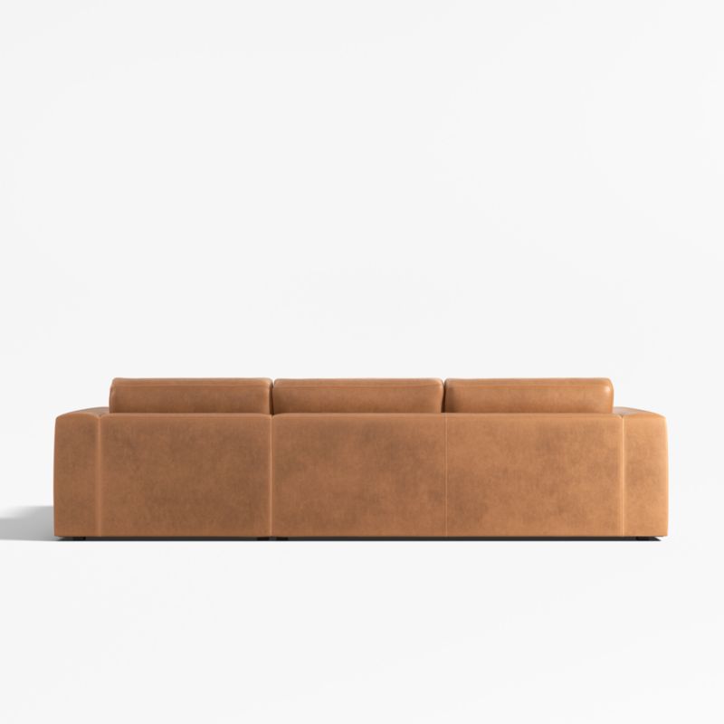 Oceanside Leather Deep-Seat 2-Piece Chaise Sectional Sofa - image 5 of 6