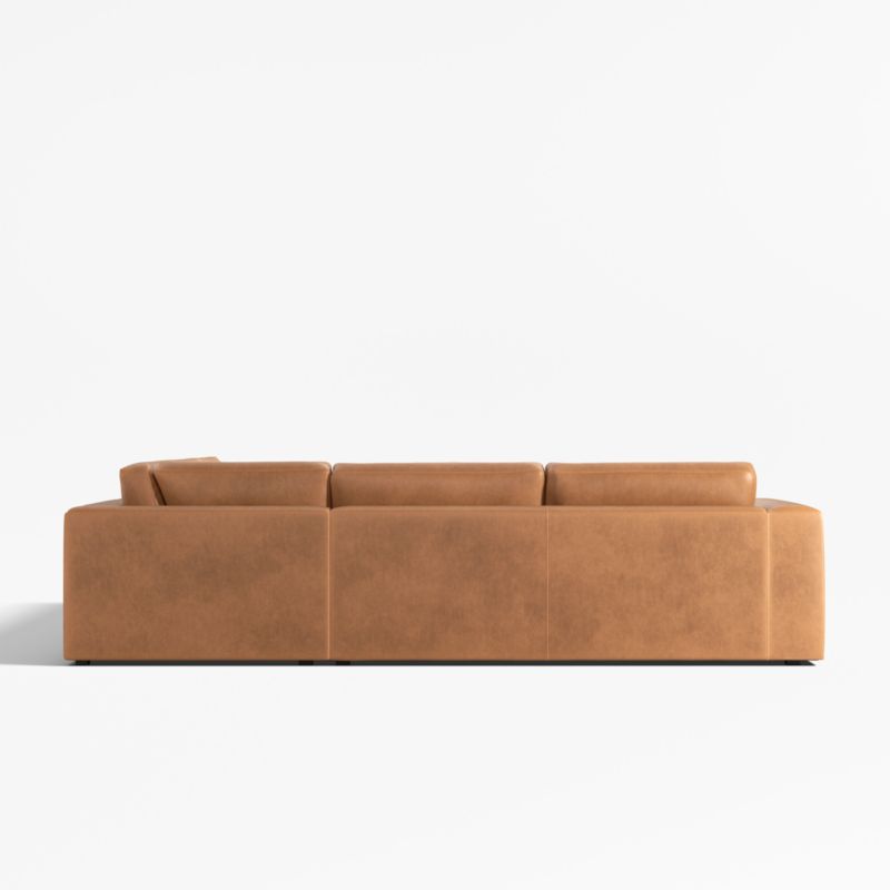 Oceanside Leather Deep-Seat 3-Piece L-Shaped Sectional Sofa - image 3 of 6