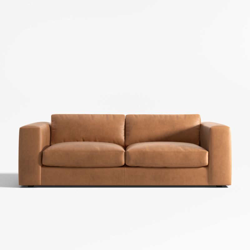 Oceanside Leather Deep-Seat Sofa 89" - image 0 of 6