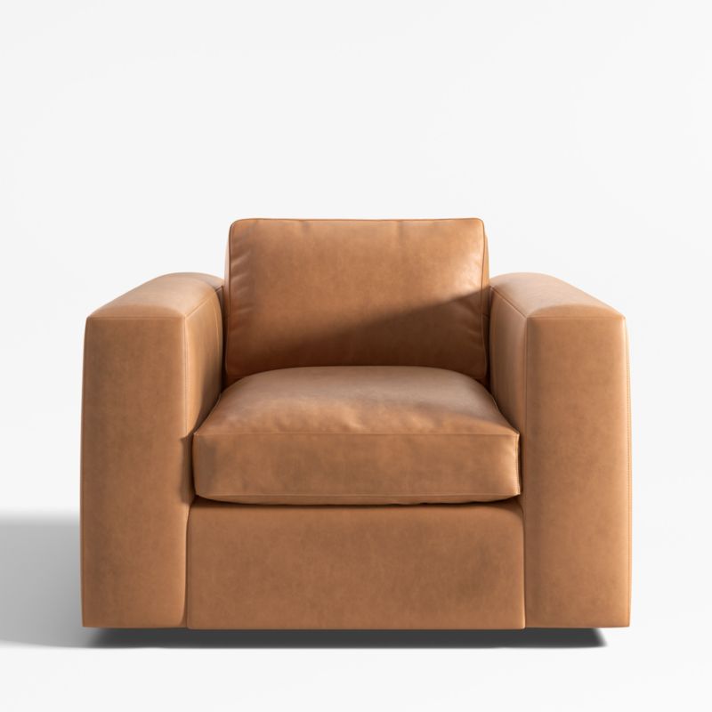 Oceanside Leather Deep-Seat Swivel Chair - image 3 of 6