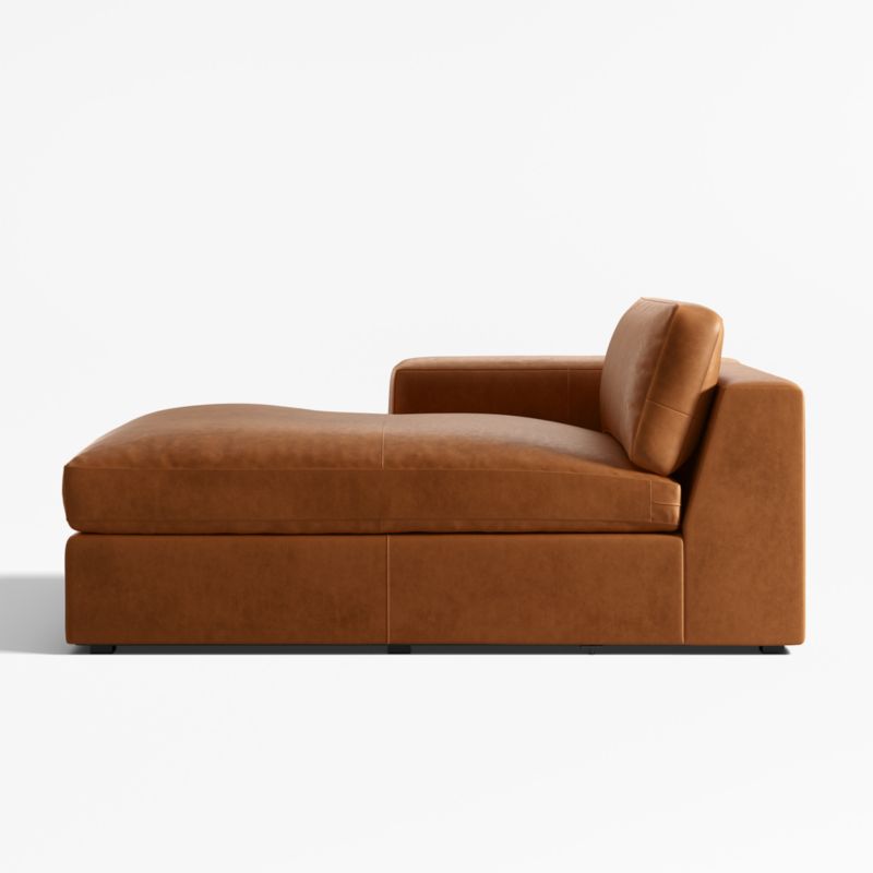 Oceanside Leather Left-Arm Chaise Lounge - image 0 of 3