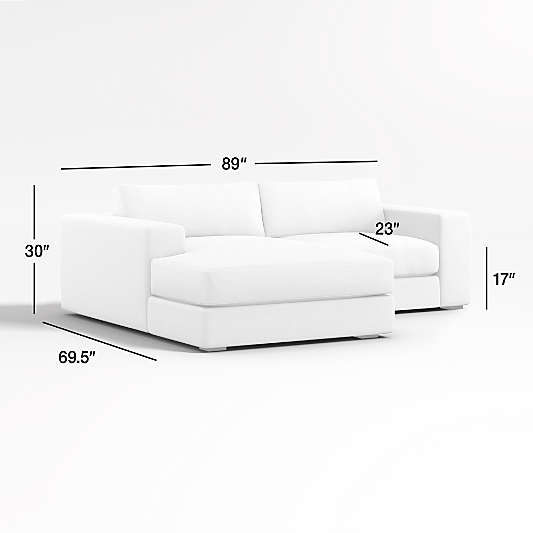 Oceanside Low 2-Piece Left-Arm Chaise Small Sectional Sofa