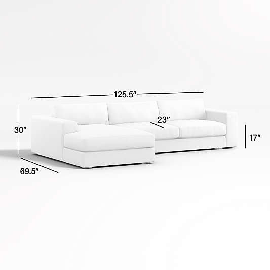 Oceanside Low 2-Piece Left-Arm Chaise Sectional Sofa