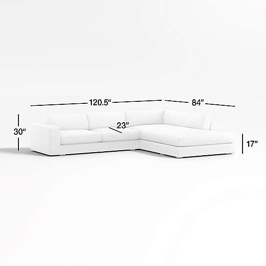 Oceanside Low  2-Piece Right-Arm Bumper Sectional Sofa