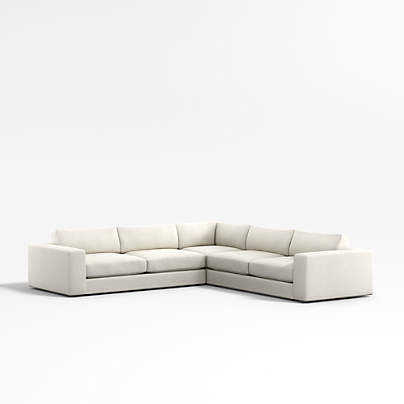 Oceanside Deep Low 3-Piece L-Shaped Sectional Sofa