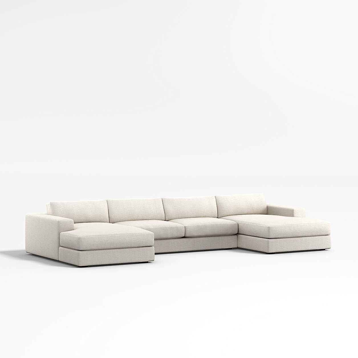 Oceanside 3Piece Double Chaise Sectional Sofa + Reviews Crate & Barrel