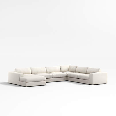Oceanside Low 4-Piece L-Shaped Sectional Sofa with Chaise Lounge