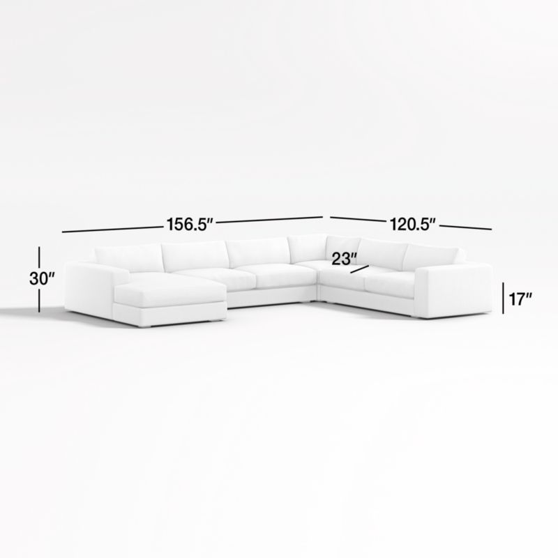 View Oceanside Low 4-Piece Left-Arm Chaise Sectional Sofa - image 2 of 13